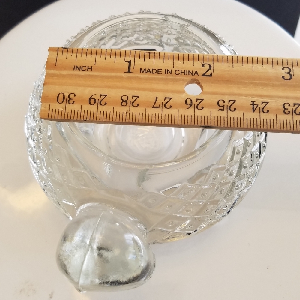 Vintage Crystal Clear Glass Avon Turtle Votive Tealight Candle Holder - Picture 10 of 10
